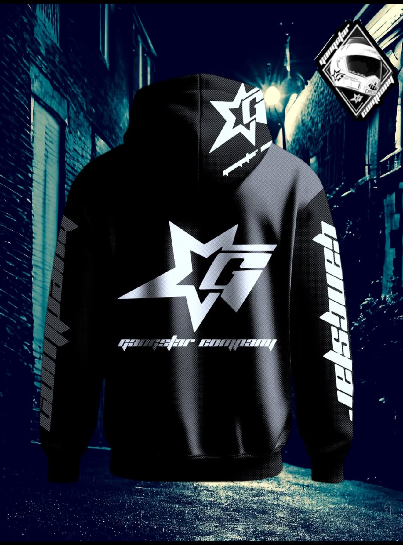 SUDADERA BLANCA/NEGRA DE GANGSTAR COMPANY