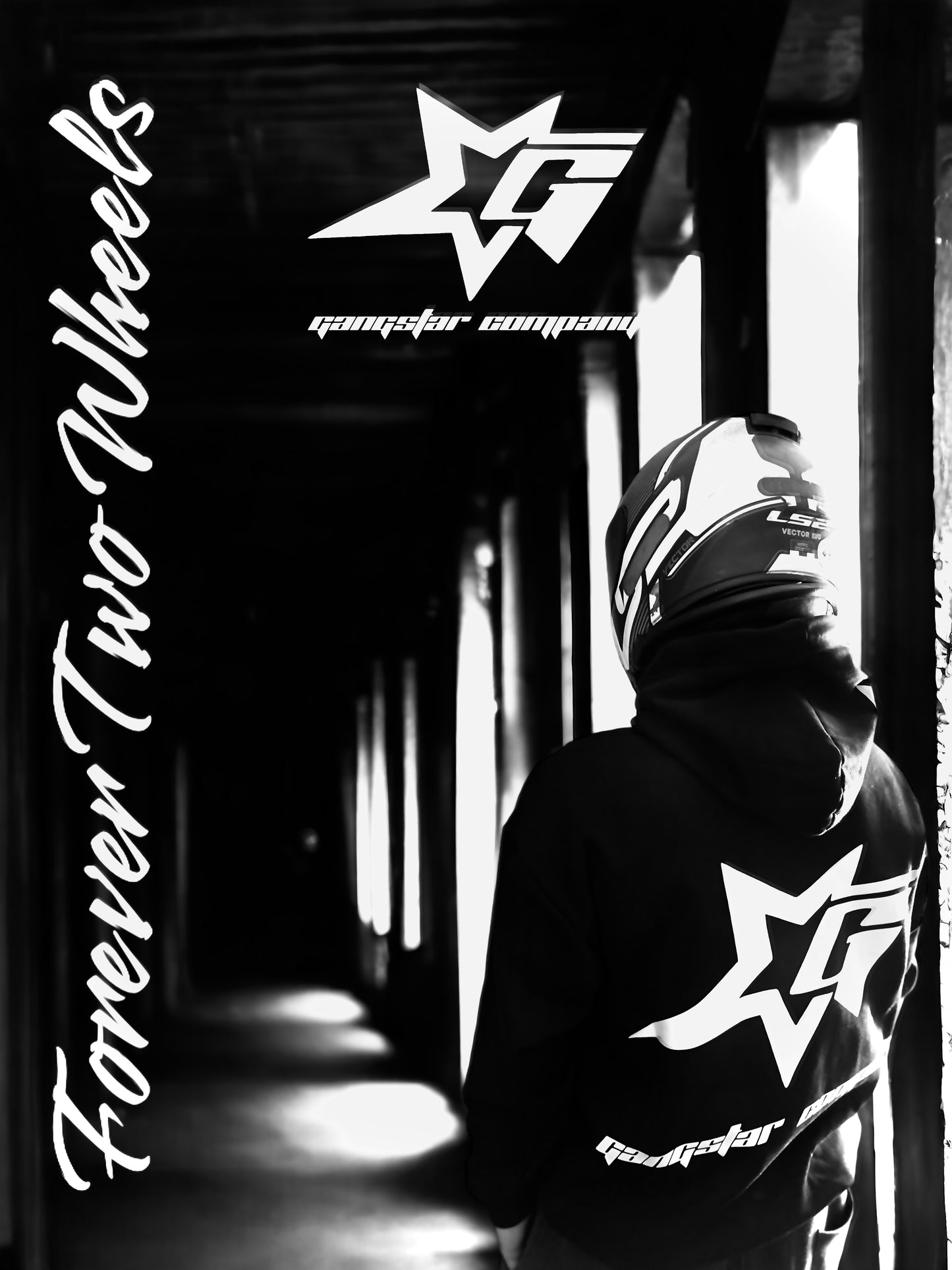 SUDADERA BLANCA/NEGRA DE GANGSTAR COMPANY