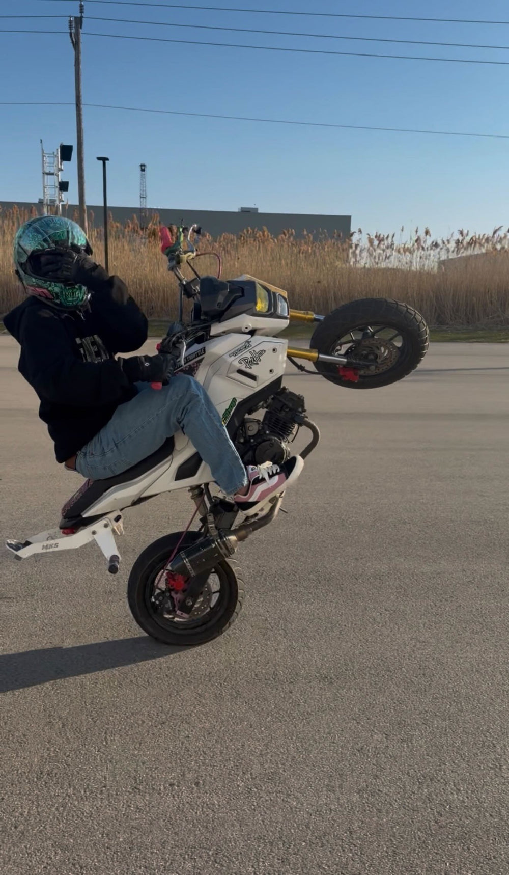 StunnaSeth hoodie wheelie