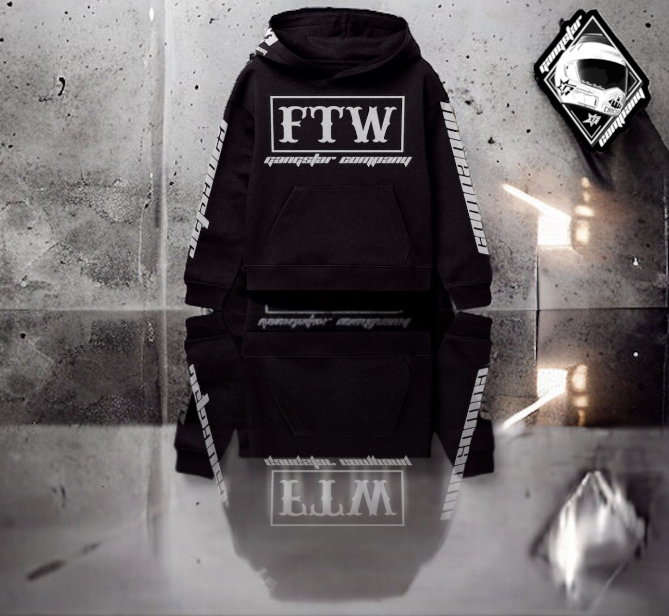 SUDADERA BLANCA/NEGRA DE GANGSTAR COMPANY