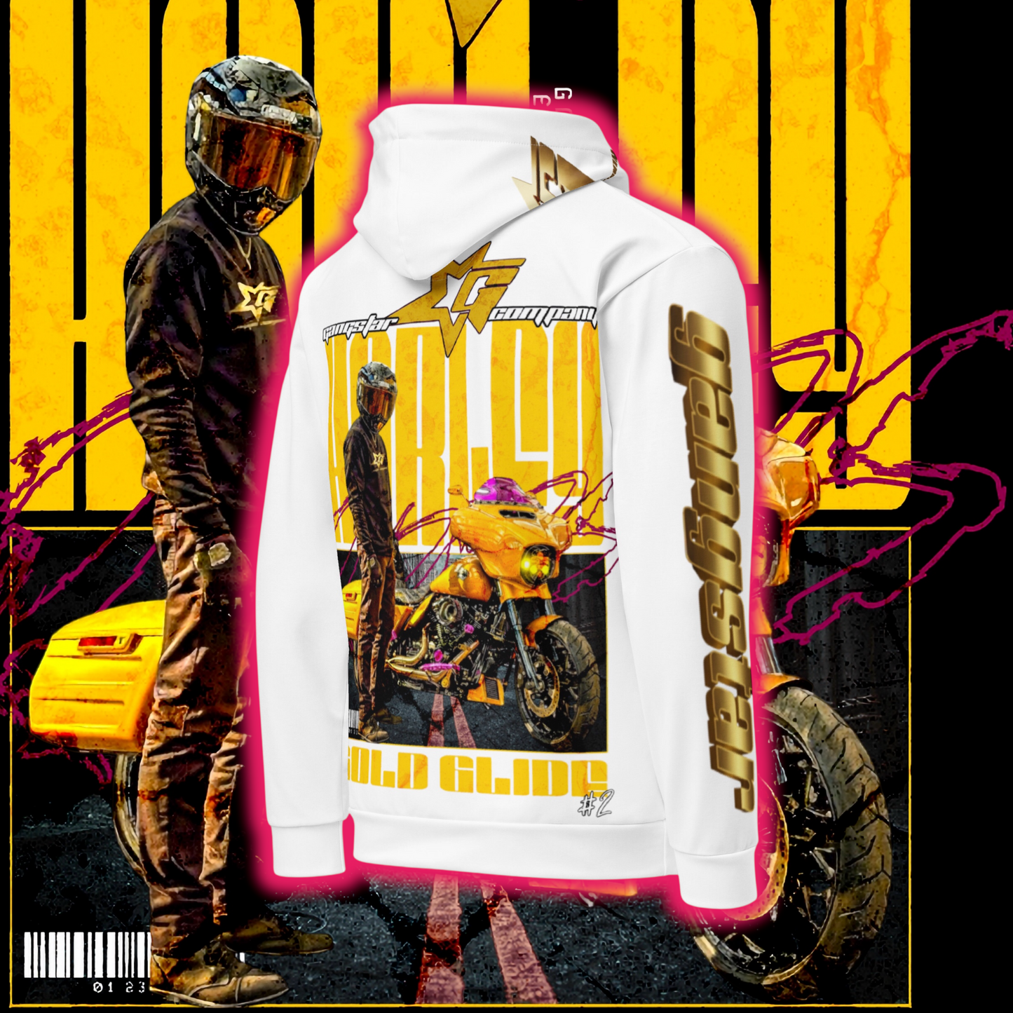 Harley Gold Glide GC All Over Hoodie #8