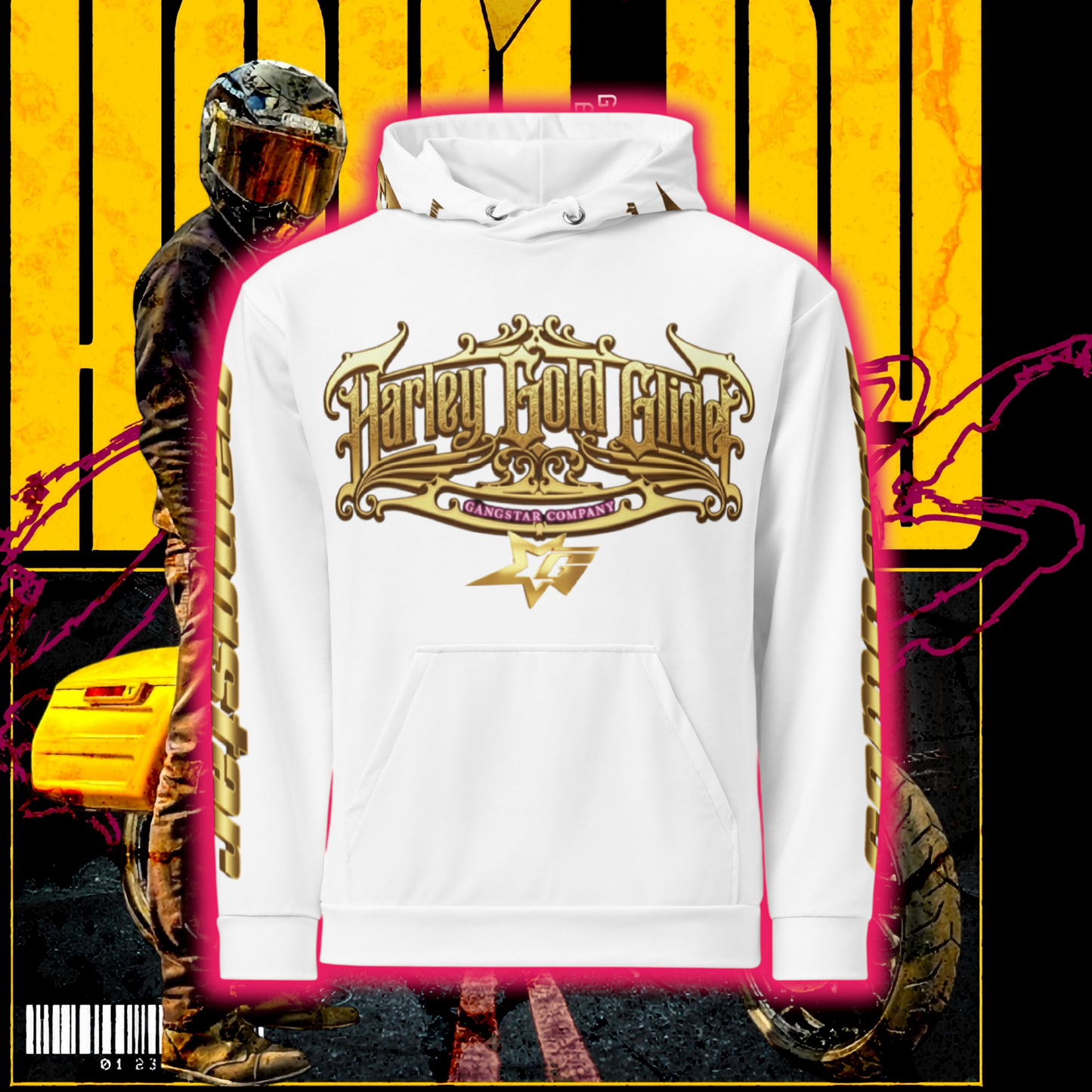 Harley Gold Glide GC All Over Hoodie #8
