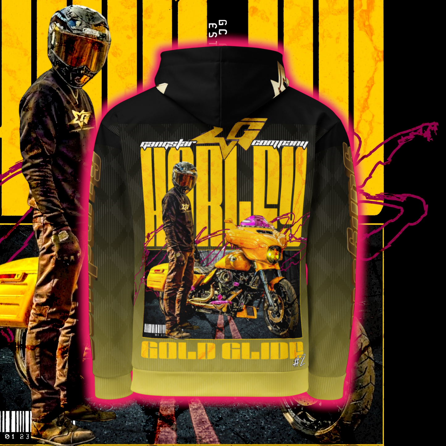 Harley Gold Glide GC All Over Hoodie #7