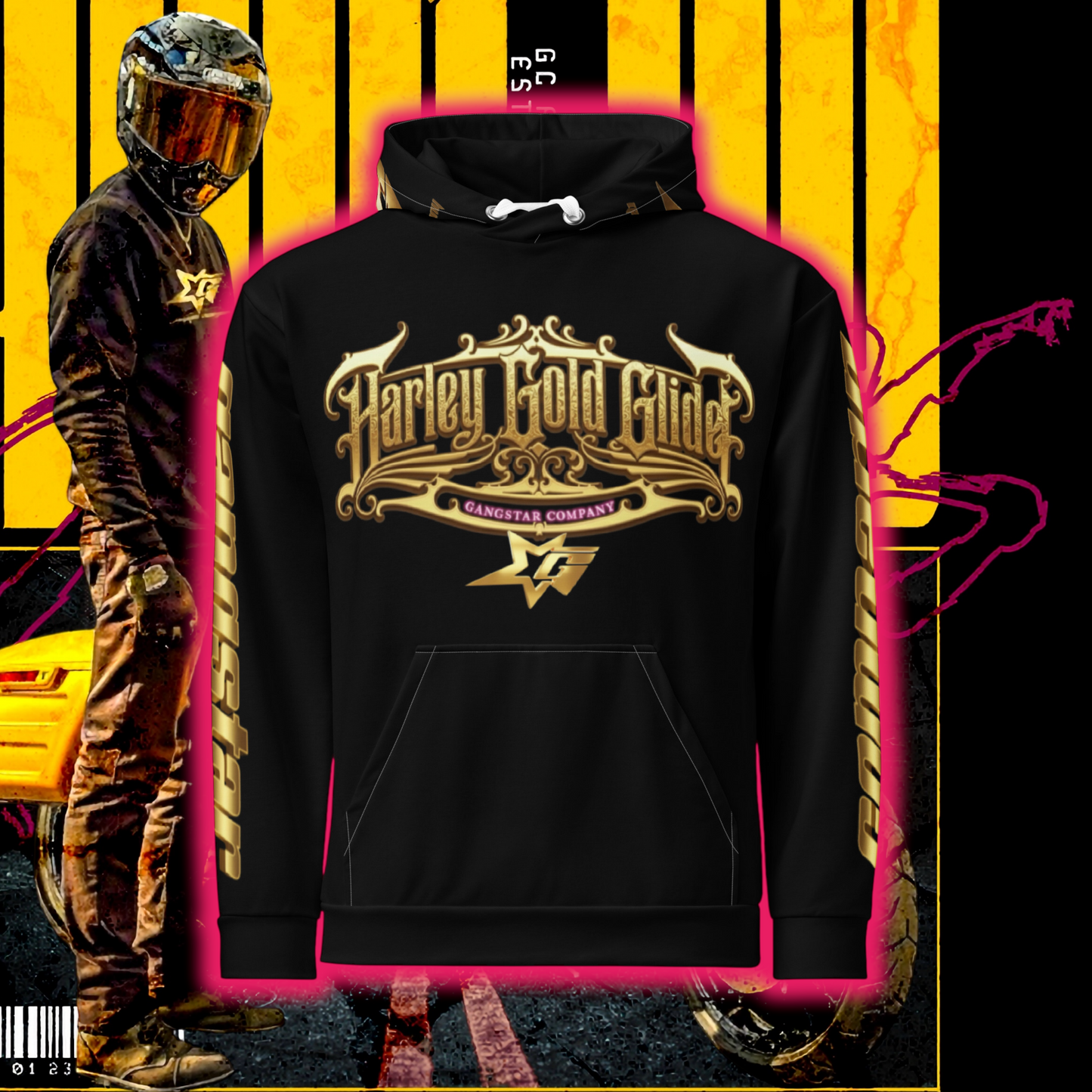 Harley Gold Glide GC All Over Hoodie #6